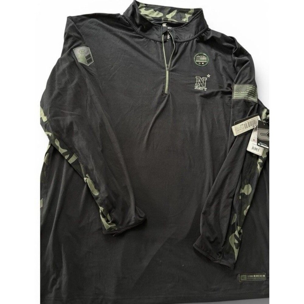 Navy Colosseum OHT Military Appreciation 1/4 Zip Camo Size 4XL New Black USA